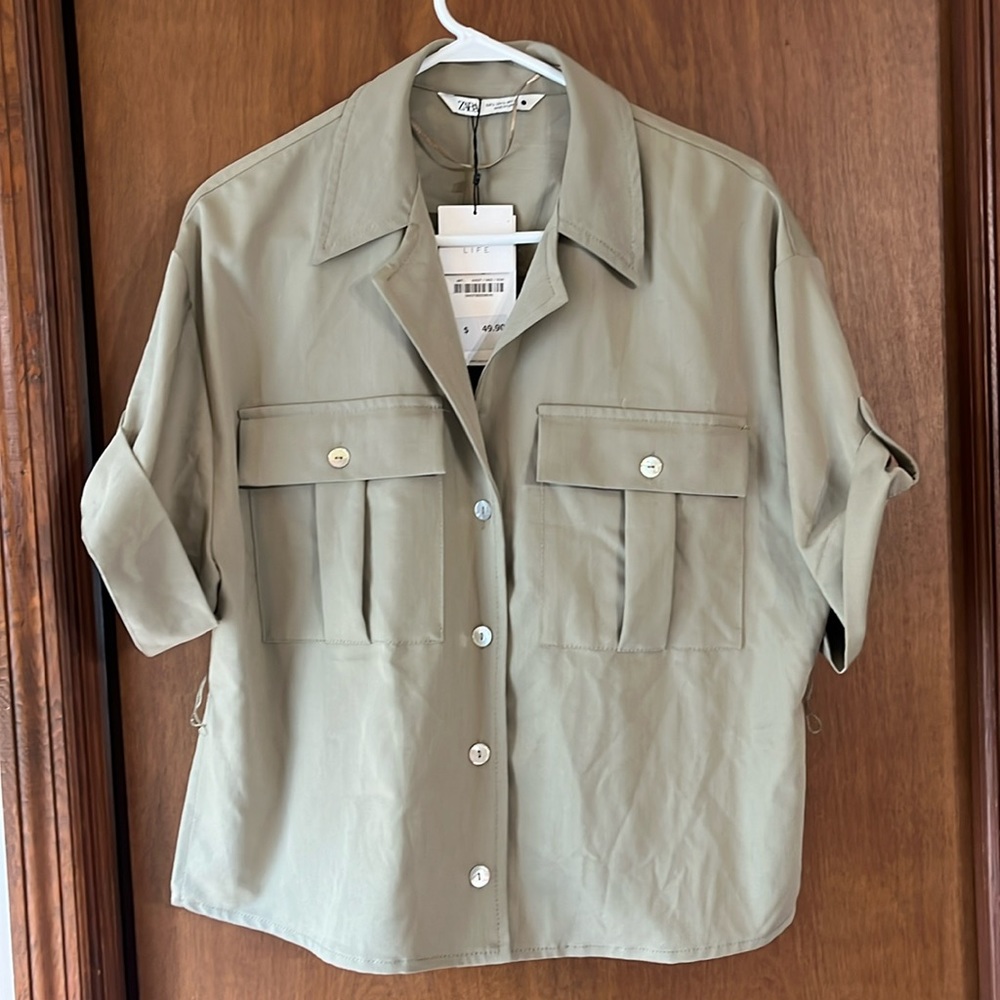 Zara oversized shirt size large new